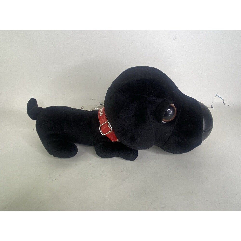 The Dog Artlist Collection Black Labrador Plush Stuffed Animal Red Collar 13in